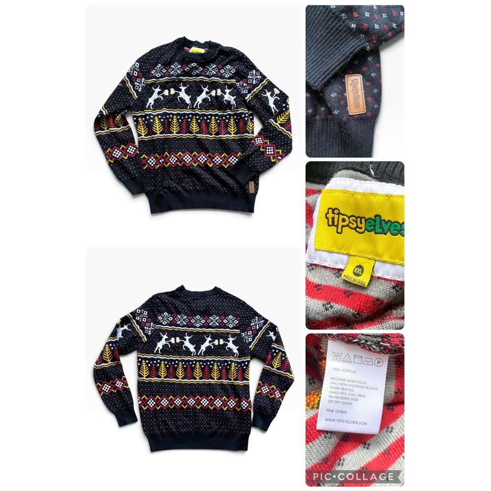 Lot of 5 Mens Christmas Ugly Sweaters Tipsy Elves Trex Star Wars Storm Troopers - Picture 4 of 7